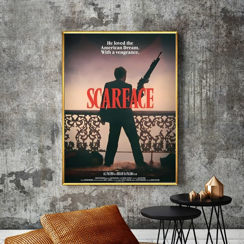 AAA Classic Movie Scarface Poster No Framed Poster Kraft Club Bar Paper Vintage Poster Wall Art Painting Bedroom Study Stickers