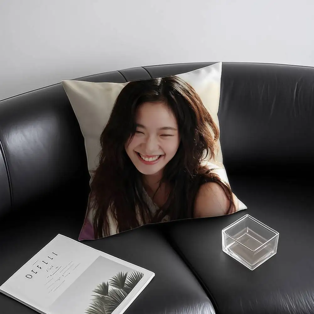 غطاء وسادة K-Kim Go Eun الكوري مضاد للغبار وسحاب غير مرئي لسرير الأريكة #5