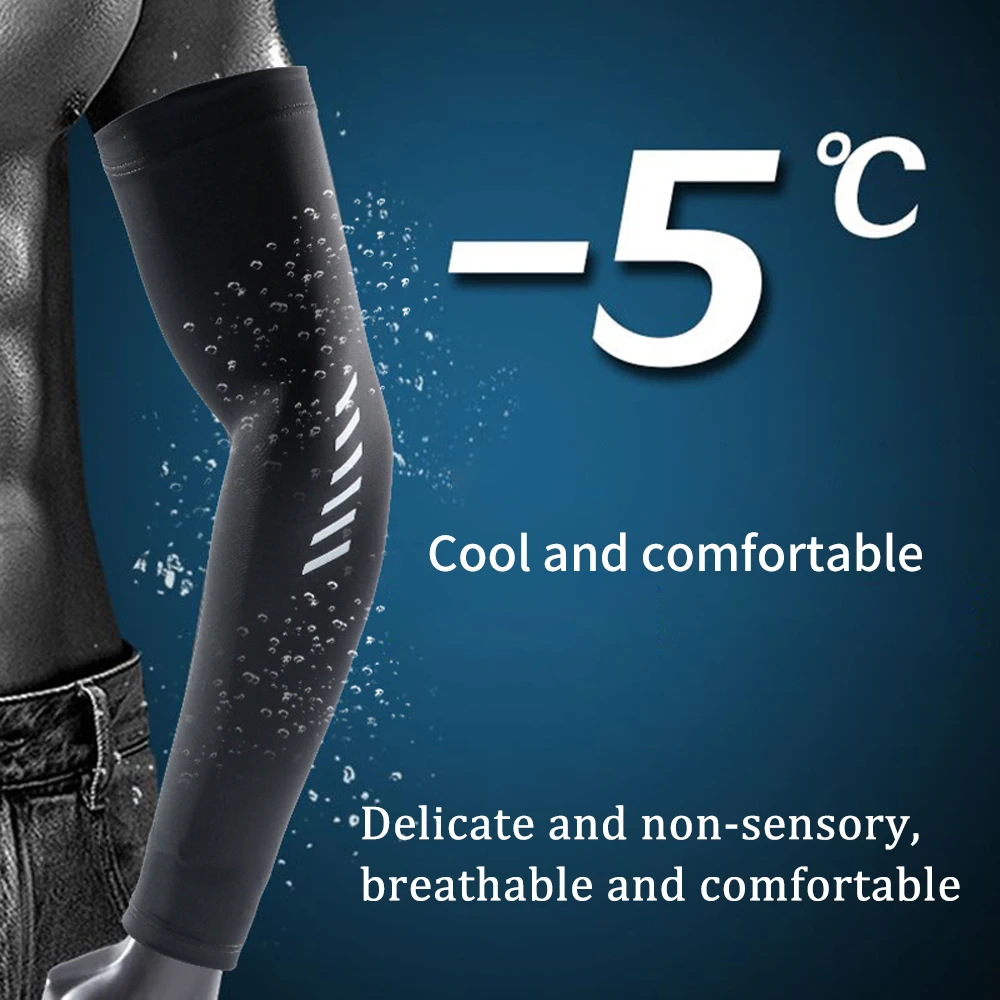 Sonnenschutz-Armmanschetten für Herren, Eisseidenhandschuhe für den Sommer, dünnes Design, UV-Schutz, zum Autofahren und Radfahren, Armabdeckungen für den Außenbereich. – Detail 2