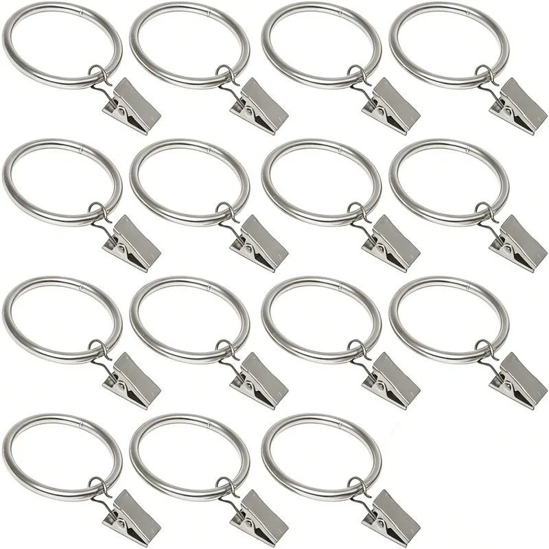 45 pcs 32mm Metal Curtain Hanger Rings with Easy Slide On Rod, ideal for Bathroom Shower Panels and Bedroom Window Curtains view 4
