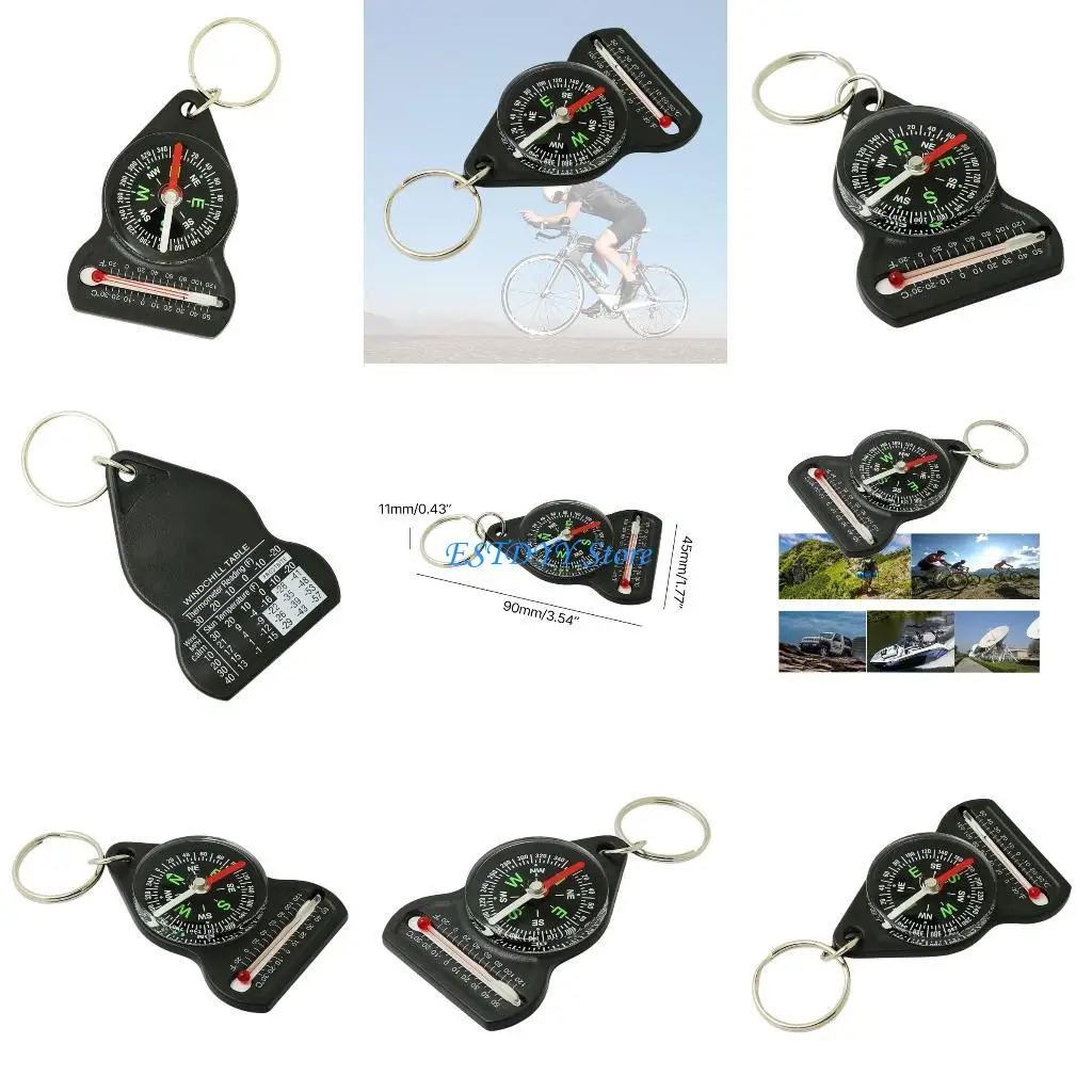 G6DE – porte-clés en plastique Durable, thermomètre compas, mises à jour météorologiques précises, thermomètres pour activités