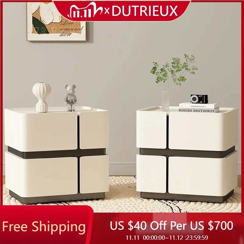

Drawers Storage Bedside Table Nordic Trendy Creative Vintage Nightstands Simple Modern Mesa De Cabeceira Space Saving Furniture