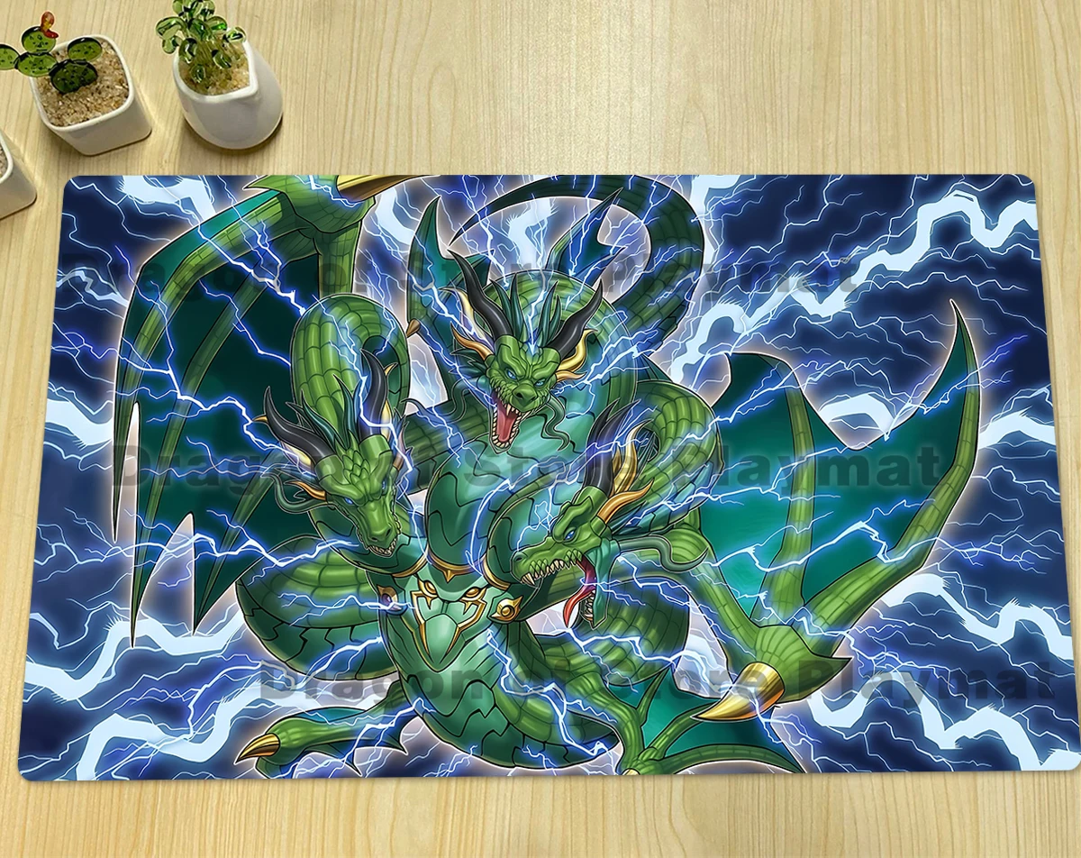 YuGiOh Thunder Dragon Titan Spielmatte TCG CCG Matte Brettspiel Duel Pad Trading Card Game Mat Rubber Mousepad Free Bag 600x350x2mm