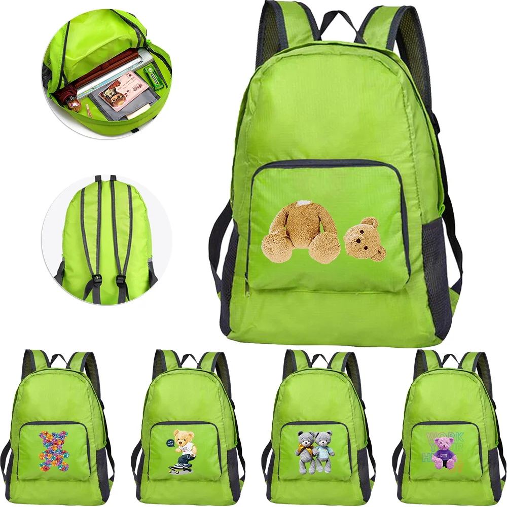 

Foldable Leisure Men Women Backpack Outdoor Gear for Active Adventures Portable Mountaineering Bag Bear Printing Series