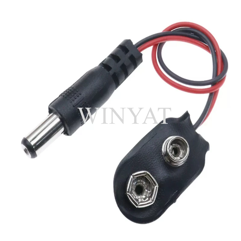 Connector Power Clips DC Jack Alligator Snap Adapter Wire Holder Cable Lead Socket Plug Barre I Type 9V Battery Clip