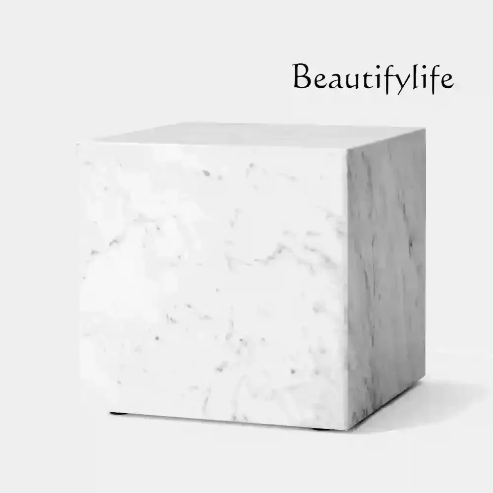 Marble Nordic square sofa side storage table creative three-dimensional corner several bedrooms bedside table side table