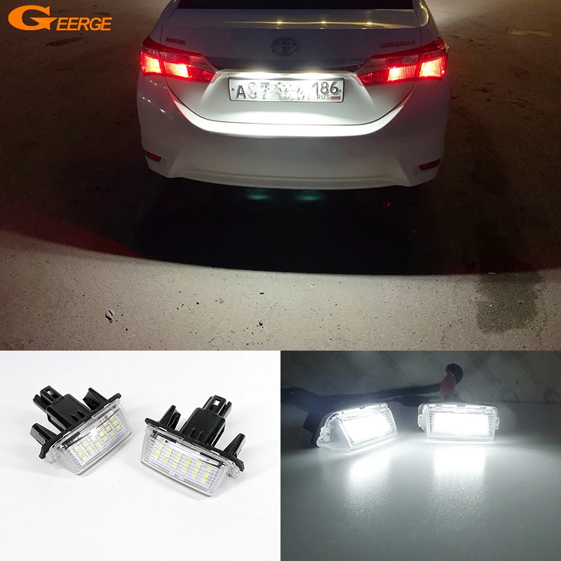 

For Toyota Auris Avensis Yaris Camry Prius C Ractis Verso S No Error Ultra Bright Led License Plate Lamp Light