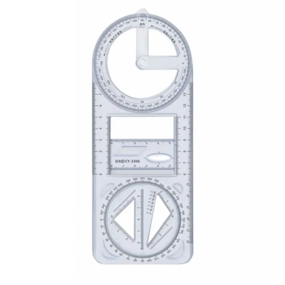 

Oval Hole Ruler Versatile Geometric Ruler Scale Easy Sliding Stable Measuring Tool for School Office Drawing Multi-functional