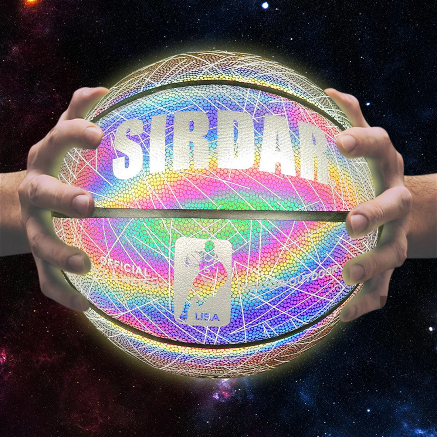 ผู้ชายผู้หญิง 7 #   การแข่งขันกีฬาบาสเก็ตบอล Noctilucent การฝึกอบรมการแข่งขันบาสเก็ตบอลสะท้อนแสงที่ทนต่อการสึกหรอ