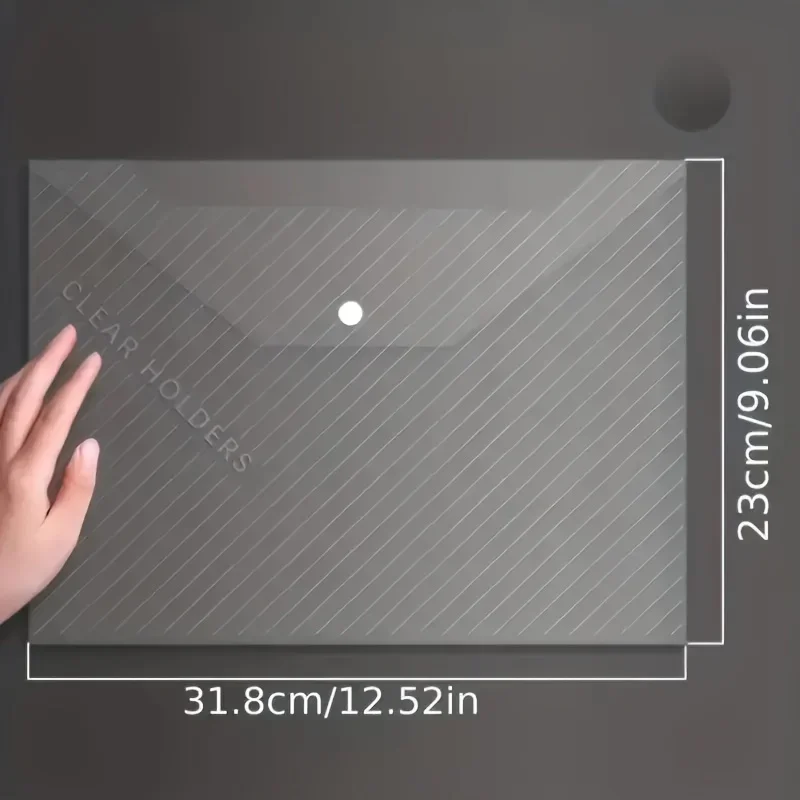 10 قطع من أكياس الملفات الشفافة المقاومة للماء مع زر إغلاق - بلاستيك Pp متين، مثالية لتخزين اللوازم المدرسية المكتبية