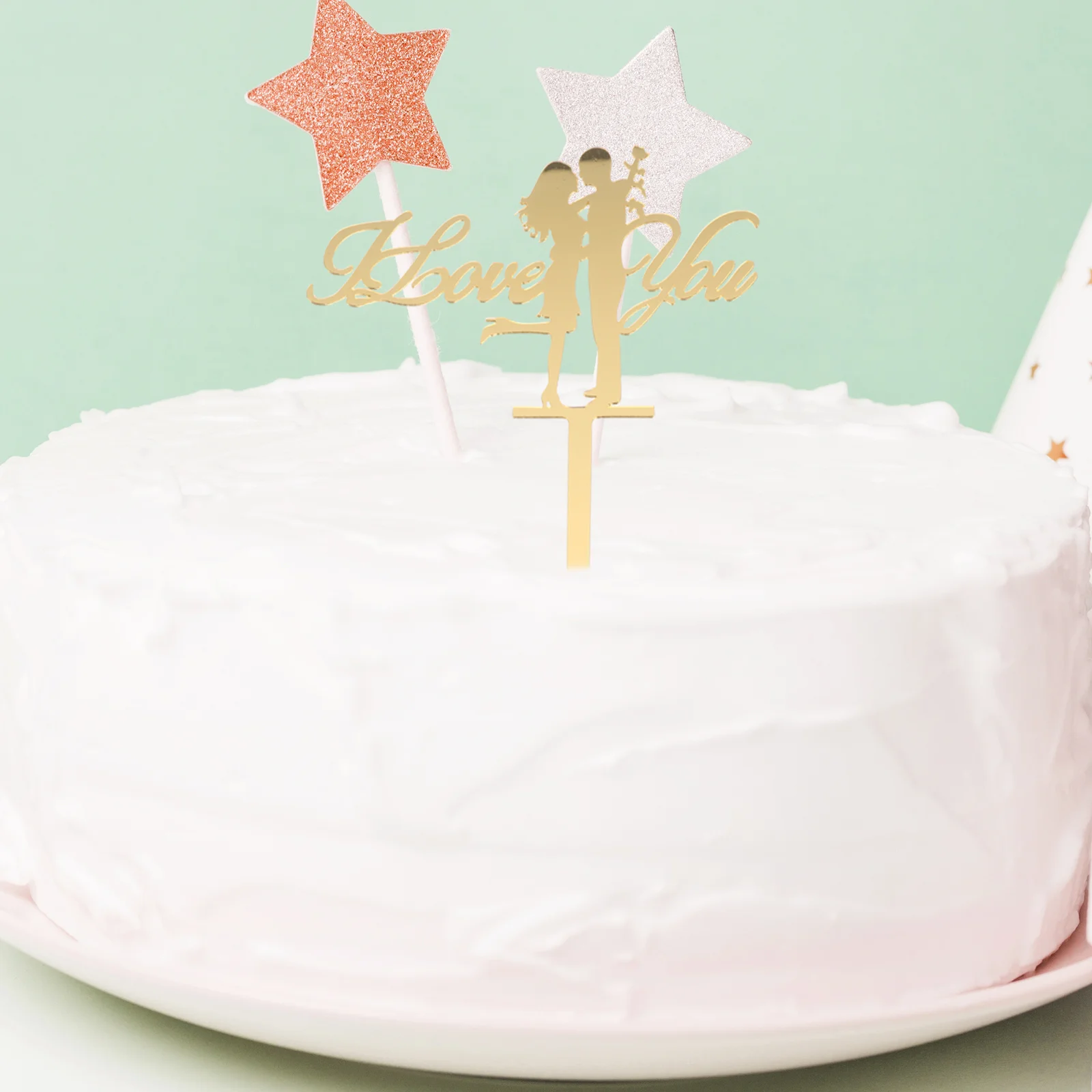 10 قطعة كعكة عيد الحب يختار الاكريليك كب كيك القبعات العالية احتفالية زينة الحفلات الزفاف قطاعات الكيك كعكة احتفالية يختار