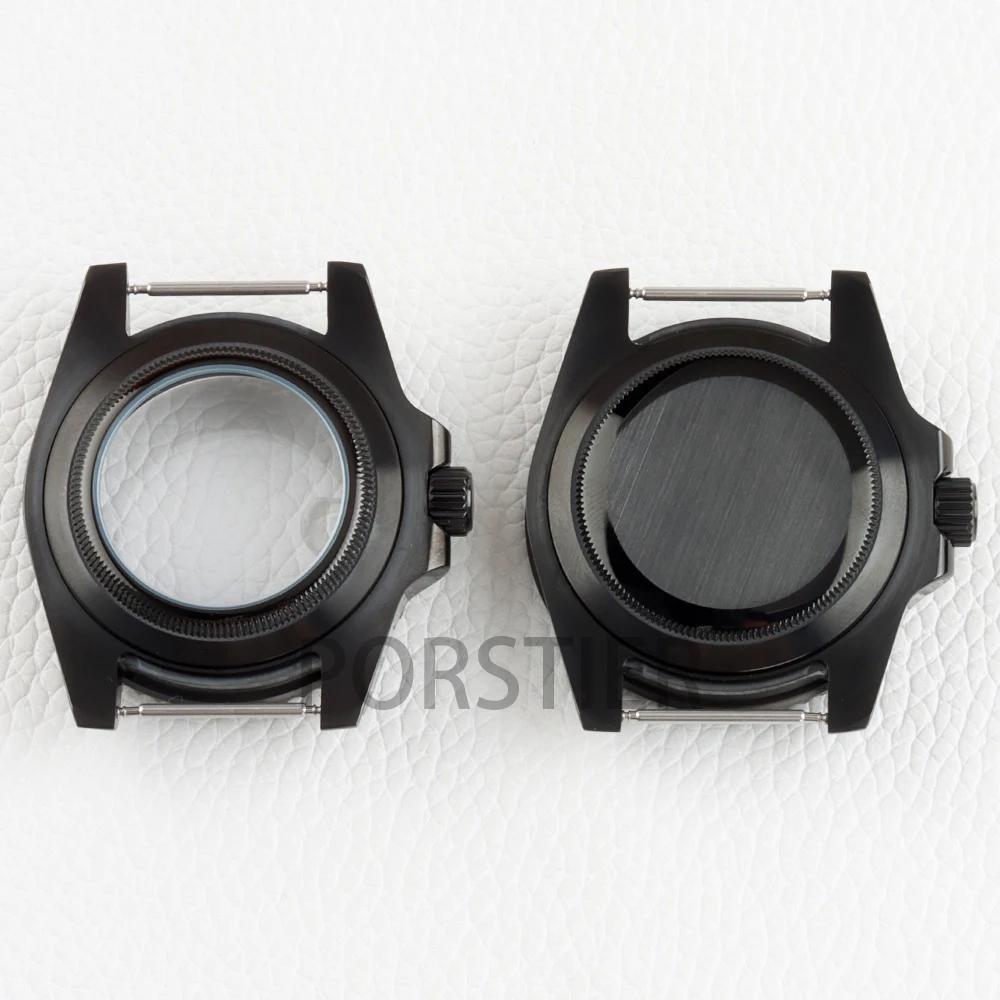 40mm NH35 Case for Submariner NH34 NH35 NH36 NH38 Automatic Mechanical movement GMT Watch Case Black PVD Saphhire Glass Steel