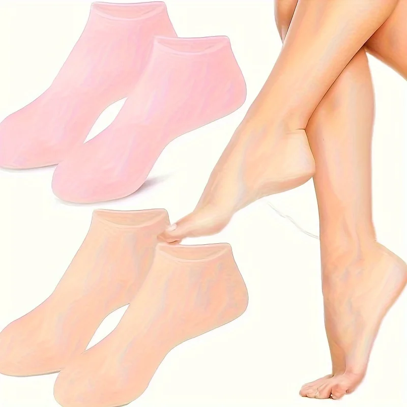 

Набор из 2 ультрамягких силиконовых увлажняющих масок для ног при сухости и трещинах на коже - применяйте в сочетании с увлажняющим кремом для отшелушивающего ухода за ногами