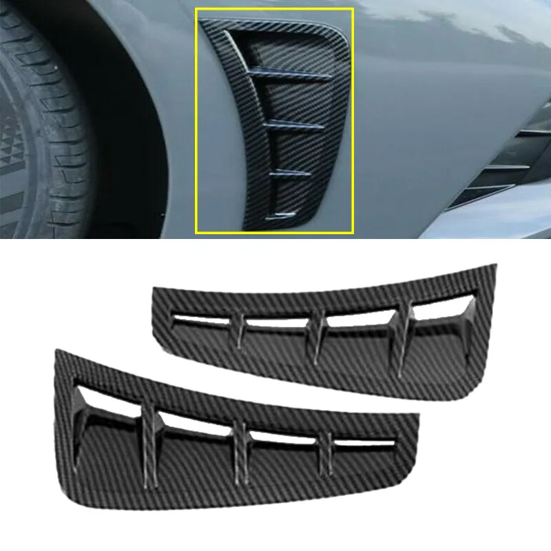 

Car Front Bumper Side Fender Air Outlet Vent Cover Trim Wing Carbon Fiber Exterior Accessories For Hyundai Sonata 2020 2021