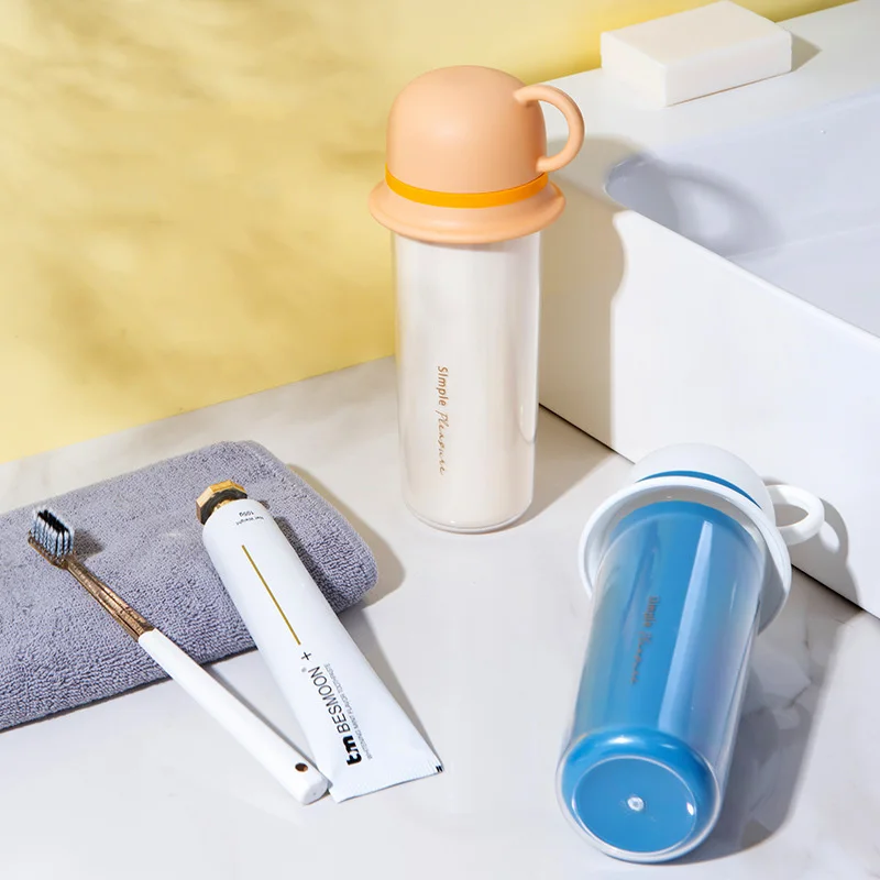 Портативный дорожный контейнер для зубных щеток с чашкой для мытья