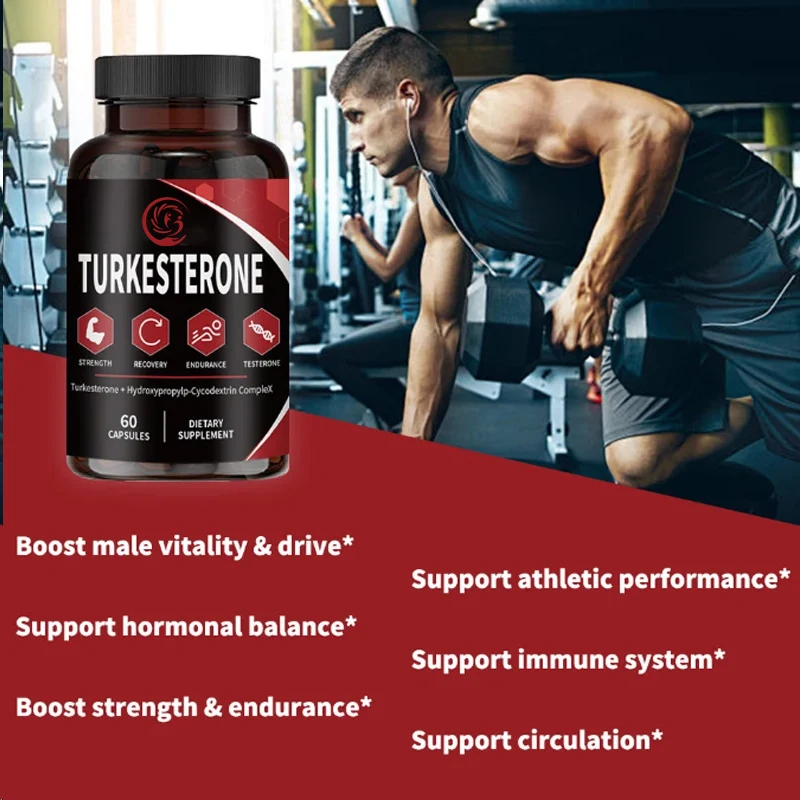 Turkesterone supplement for exercise performance and muscle mass, 60 capsules