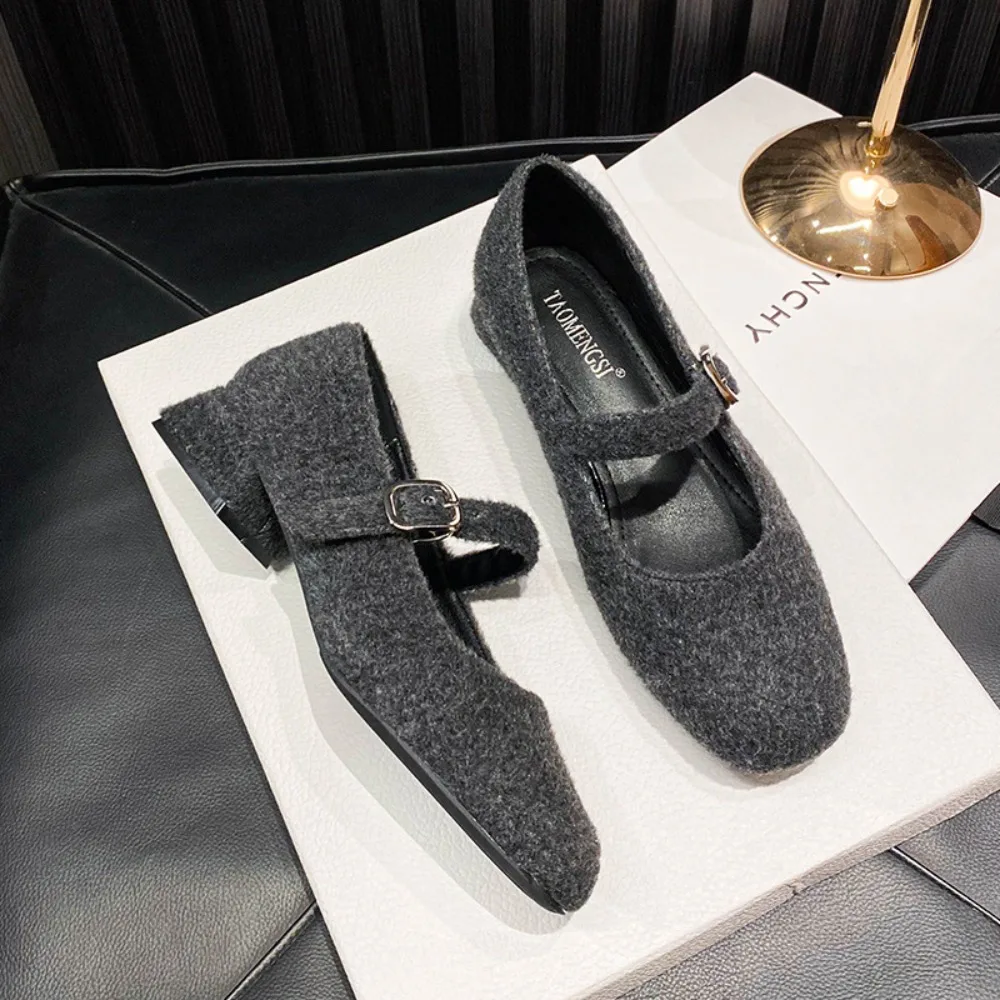 

Pumps Women's 2025 Spring/autumn Buckle Mary Jane Shoes for Womens Thick Heels Wearing Oversized 43 High Heels Woman's Shoes