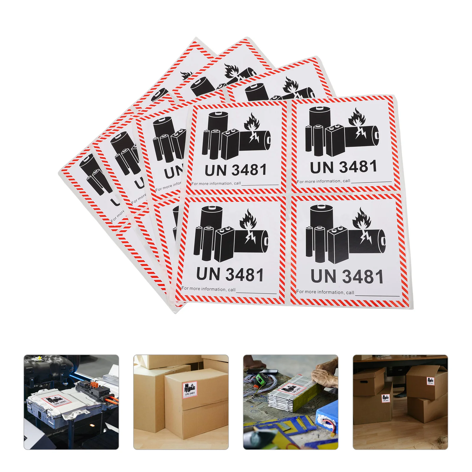 

100pcs Lithium Labels Waterproof Adhesive Stickers Shipping Warning Caution Copper Plate Packaging Transport Safety
