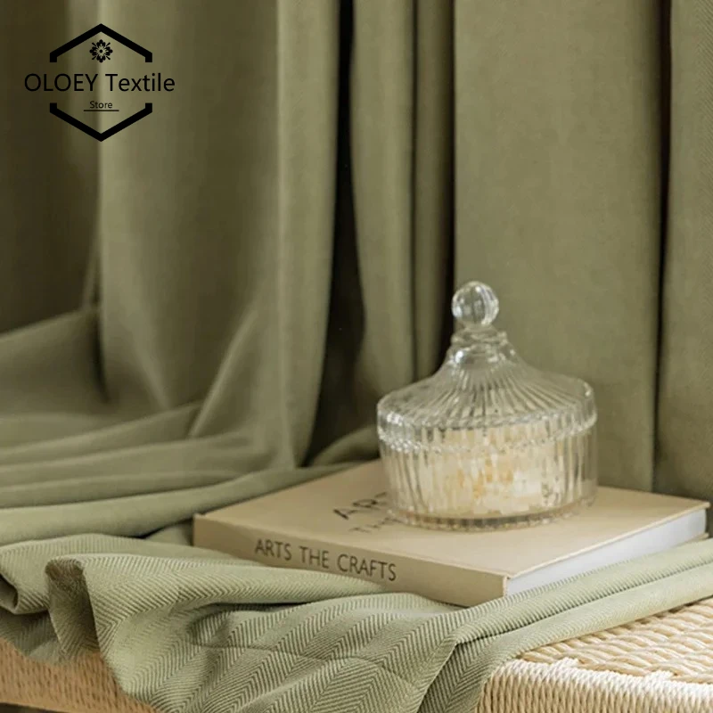 Luxury Solid Color Thick Blackout Curtain Sunscreen Thermal for Living Room Bedroom Hotel Large Window Home Custom Size Decor