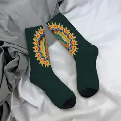 Our Lady Of Guadalupe Virgin Mary Socks Men Women Casual Socks Novelty Spring Summer Autumn Winter Middle Tube Socks Gifts