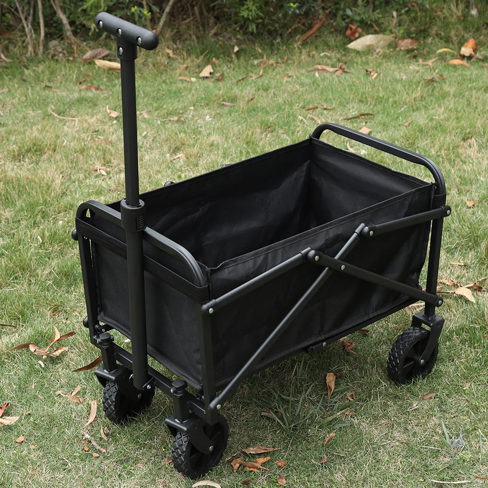 Collapsible Wagon Cart Large Capacity Portable Folding Wagon Heavy Duty Foldable Wagon for Camping Garden Shopping Sports