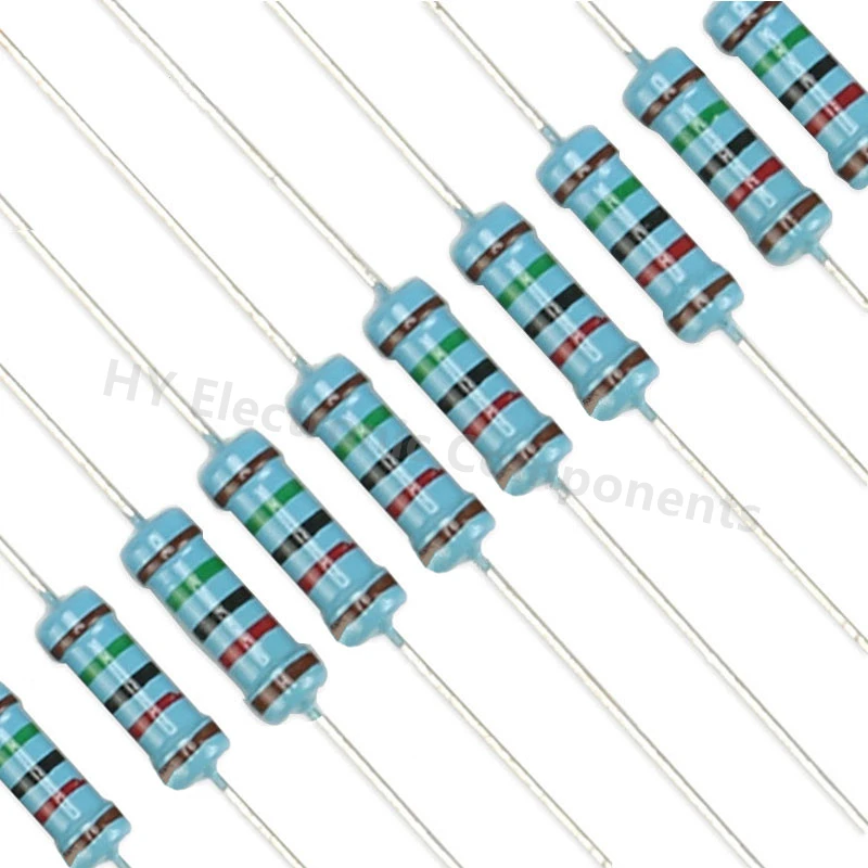 50PCS 1W 1% 0.12 K 1.5 M 68R 75 82 91R 100 120 150R 680 200 220 240 270R 300 330R 470 Ω OHM DIP Metal Film Color Ring Resistor