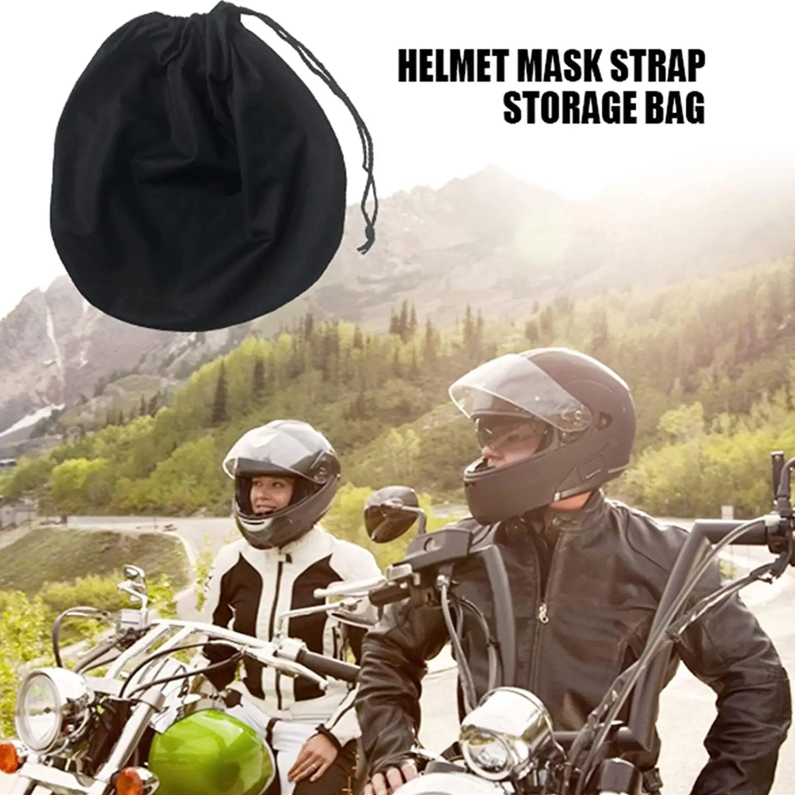 Helmet Bag Plush Soft Drawstring Pocket Dust Proof Good Toughness Full Half Helmet Storage Bag For Motorcycle Cycling Scoot C3z0