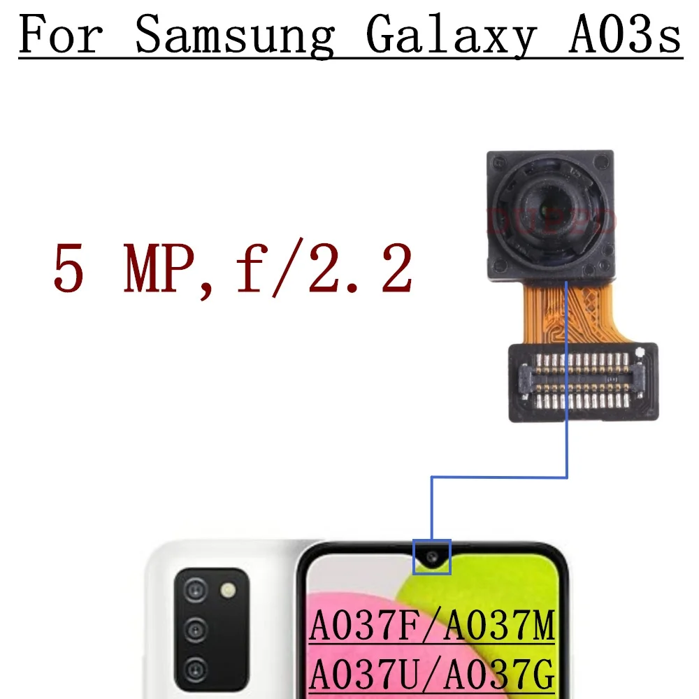 Rear Back Main Camera For Samsung A03s A037 A037F A037M A037U Front Wide Camera Module Flex Parts