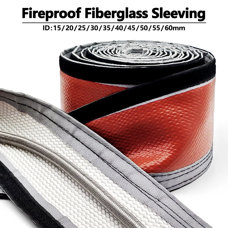 

Самоклеящаяся изоляционная огнезащитная втулка ID15 ~ 60 мм Огнестойкая оболочка из стекловолокна Защитный кабель с покрытием из силиконовой смолы