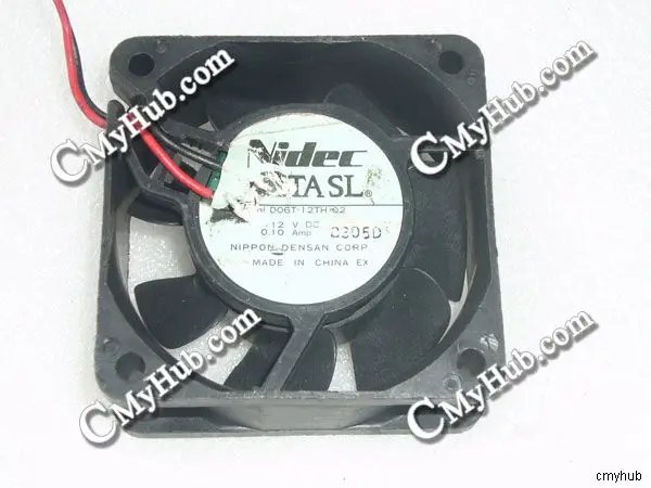 For Nidec D06T-12TH 02 DC12V 0.10A 6025 6CM 60mm 60x60x25mm 2pin Cooling Fan D06T-12TH 02