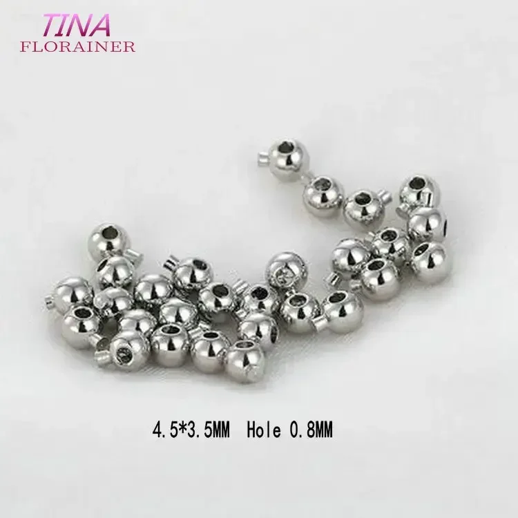 Wholesale Ball End Cap for Memory Wire,2.4x3MM 18K Gold Plated Brass Metal Crimp Beads End Beads Findings For Jewelry Making
