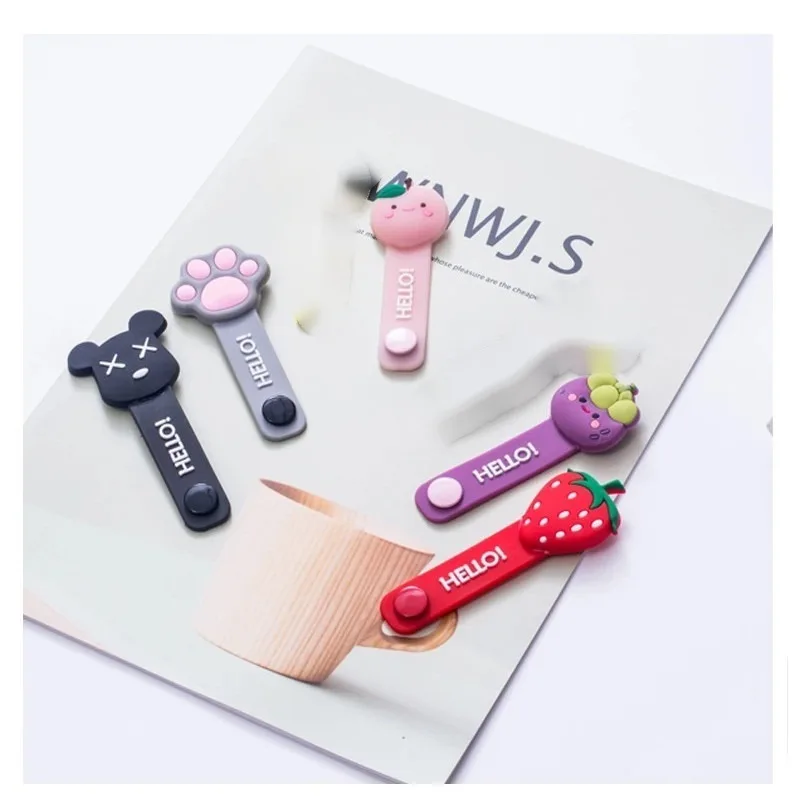 6pcs Fruit-Style Earphone Cable Organizer Clips, Suitable for Chargers and Data Cables, Home and Office Desktop Accessories