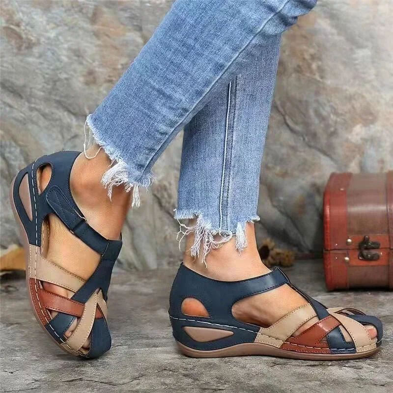 Ladies Summer Women\'s Shoes Large Size Wedge Sandals Bunch Foot Casual Printed Sandals Ladies Sandals for Women sandalias