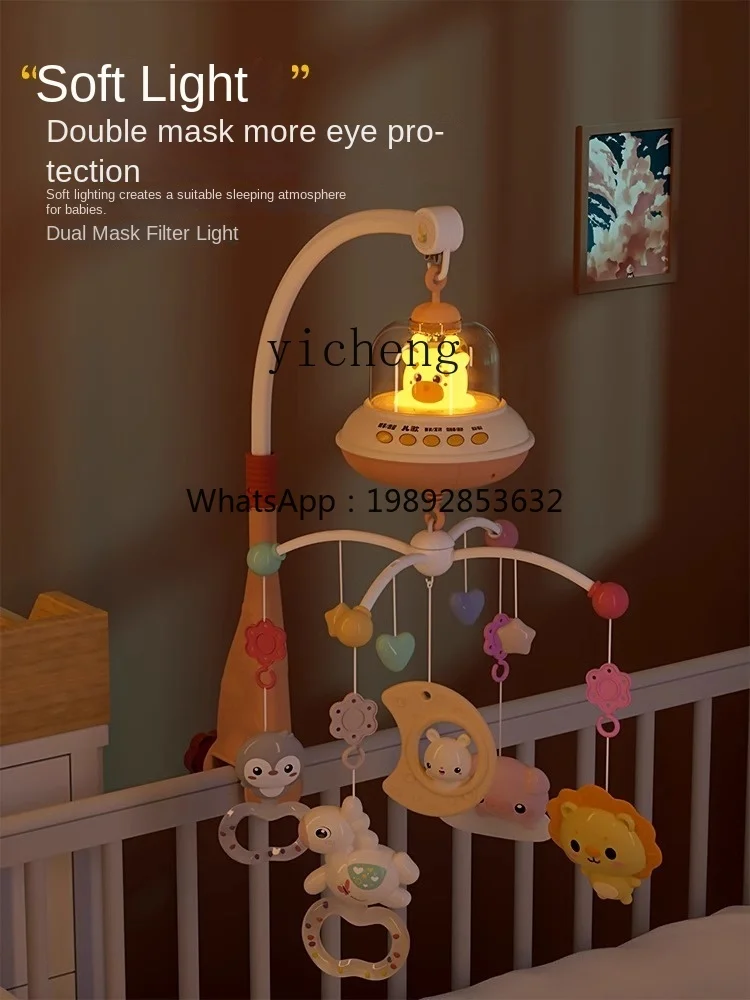 ZZ Chocalho de cabeceira para recém-nascidos pendurado pingente giratório brinquedo confortável para bebê pendurado sino de cama
