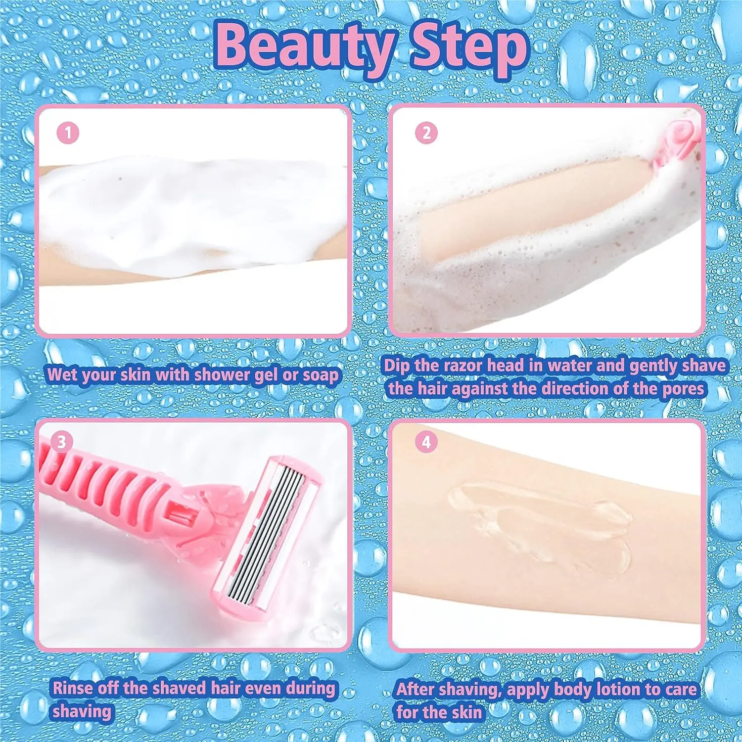 طقم حلاقة حاد من الفولاذ المقاوم للصدأ للرجال ، شفرة برأس قابلة للتغيير ، حلاقة أمان ، جودة عالية ، 6 طبقات