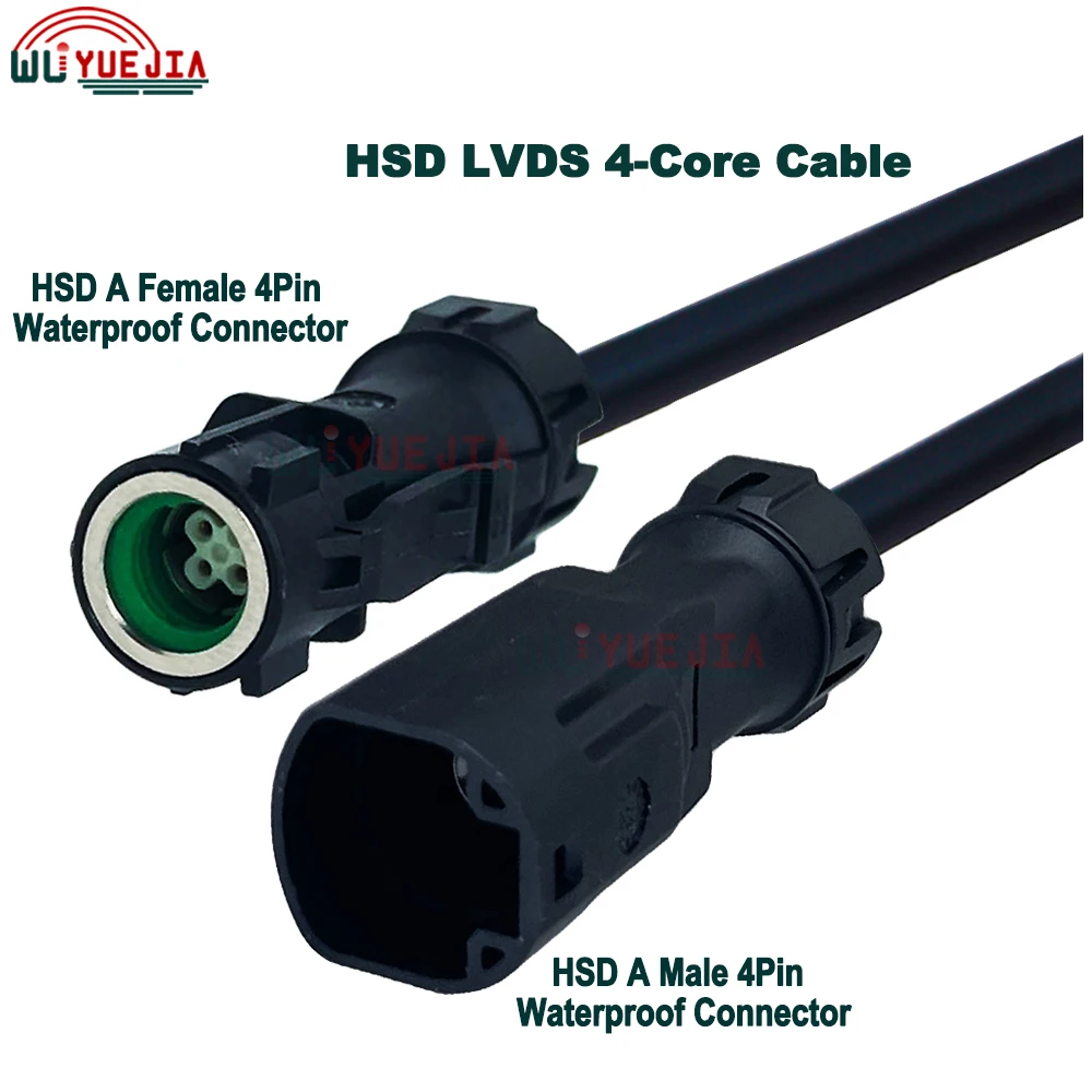 

HSD черный A «мама-папа» водонепроницаемый 4-контактный кабель LVDS высокоскоростной 4-ядерный жгут проводов 535 для Mercedes-Benz BMW Audi Video