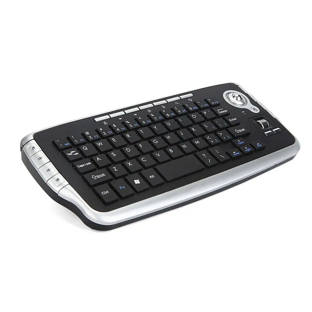 Wireless Keyboard Multifunctional Backlight Function 78 Keys 2.4G Mini Keyboard with Trackball Mouse Scroll Wheel for Notebook