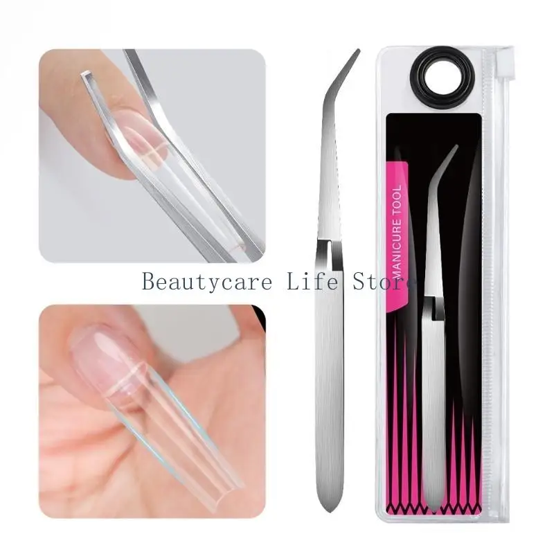 652C Ergonomic Manicure Shaping Clamp Nail Art Shaping Tweezers Featuring Flexible Steel Construction For Extended Nail Art