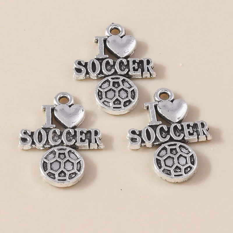 Leslie 10 Stück/Set Legierung Sport-Anhänger Volleyball Fußball Baseball Softball Fußball Bälle Anhänger für DIY Schmuckherstellung Zubehör – Detail 10