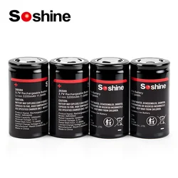 Soshine 3.7V 26500 Rechargeable Batteries 3200mAh Li-ion Battery 26500 Battery Lithium for Flashlight Electric Razor Shaver