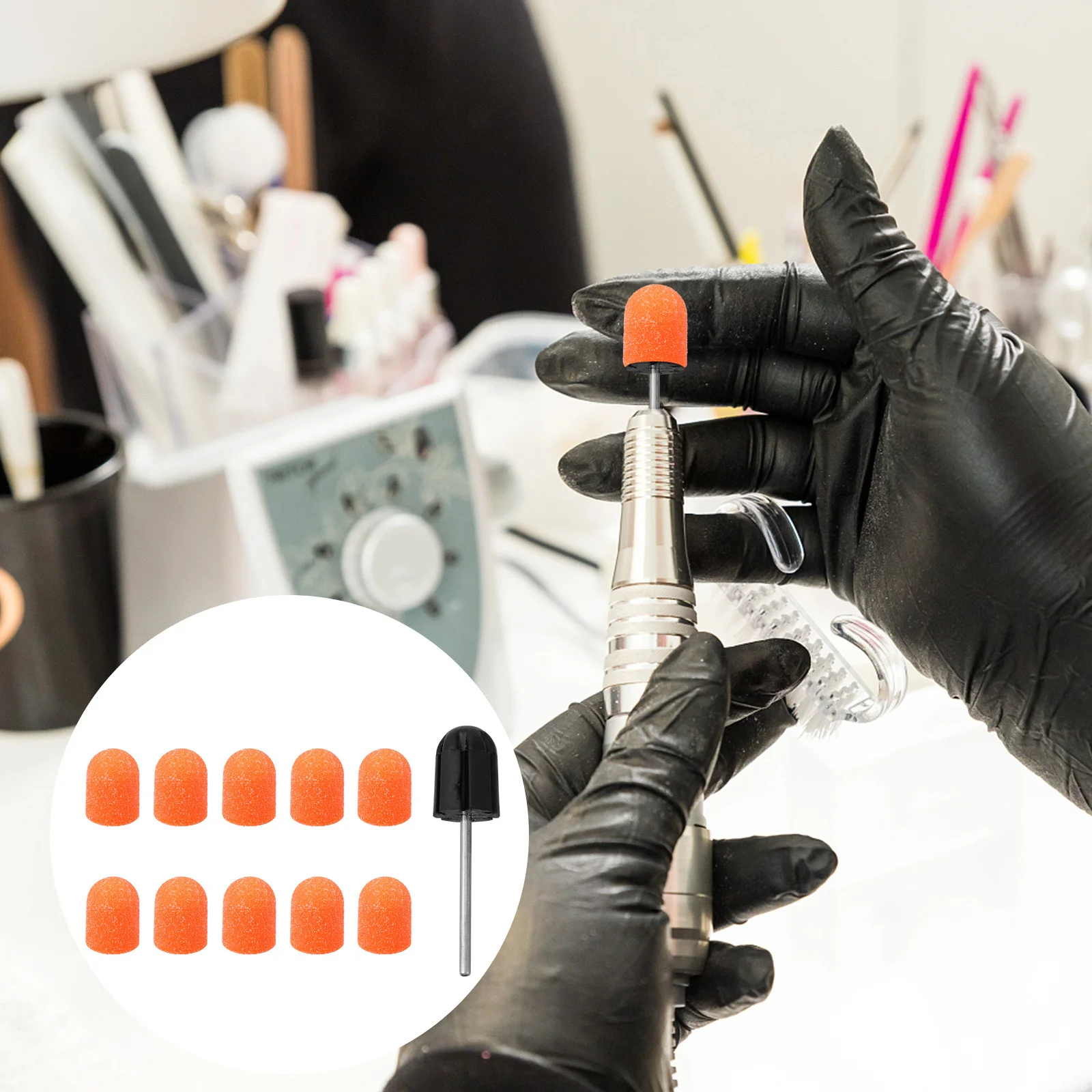 Capuchon de ponçage pour Nail Art, outil de manucure, tête de meulage pour le soin des cuticules, Portable, léger, antirouille, Durable, résistant à la chaleur, 10 pièces