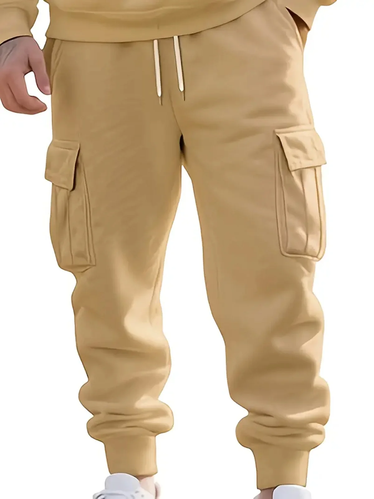 

Мужские модные однотонные повседневные спортивные брюки с несколькими карманами, новинка 2025, осень/зима, многофункциональные удобные брюки