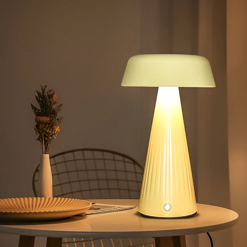 

Rechargeable LED Mushroom Night Light USB Charging Soft Glow Desk Lamp Bedroom Decorative Bedside Table Lamp