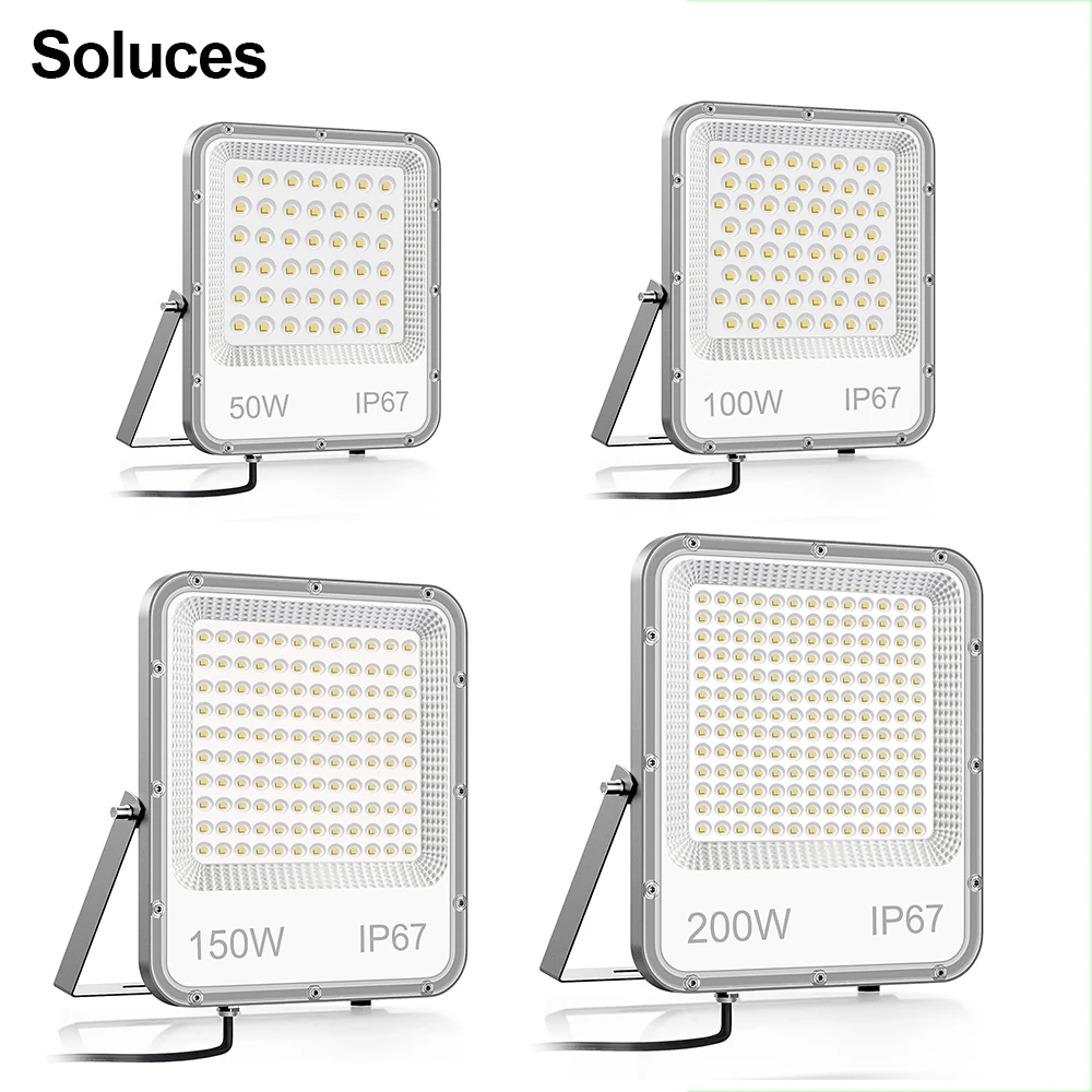 

LED Flood Light Spotlight AC220V 50W 100W 150W 200W IP66 Waterproof LED Black Shell Garden Street Gate Wall Floodlights