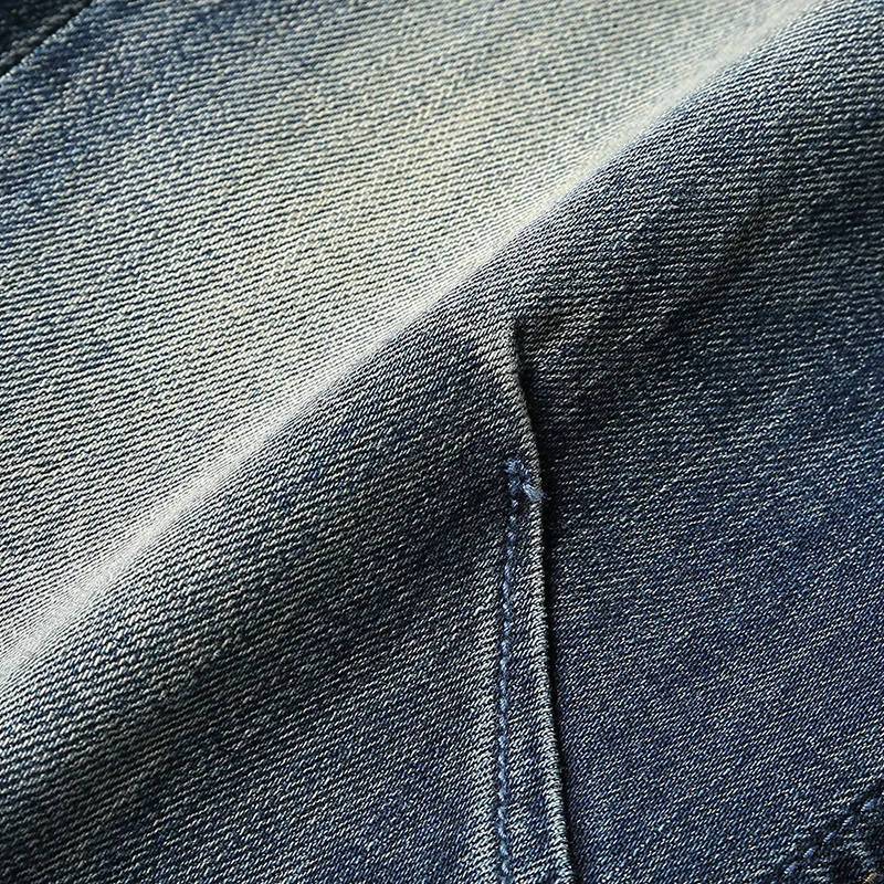 Newly Designer Men Jeans High Quality Retro Blue Elastic Slim Fit Ripped Jeans Men Fashion Vintage Trousers Denim Pants Hombre