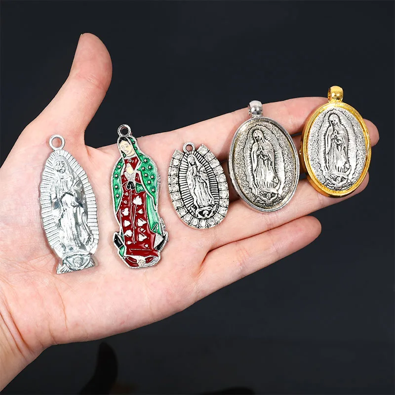 Medalla religiosa de la Virgen de Guadalupe, medalla de oro de bendición de nuestra Señora de Guadalupe, joyería