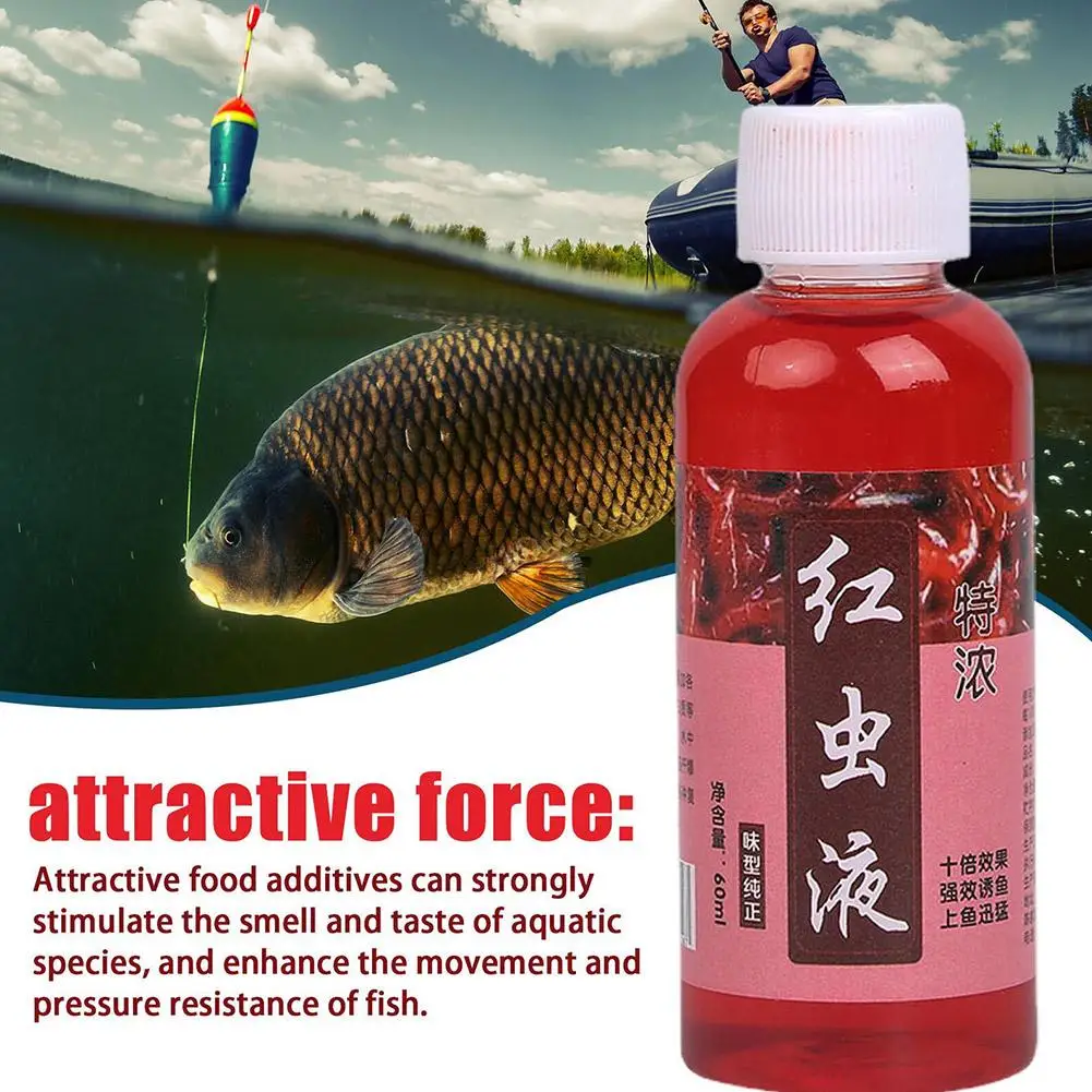 Strong Fish Attractant 100ml Concentrated Worm Extract Red Liquid For Fishing Fish Bait High Concentration Fish Bite Activa A0X5