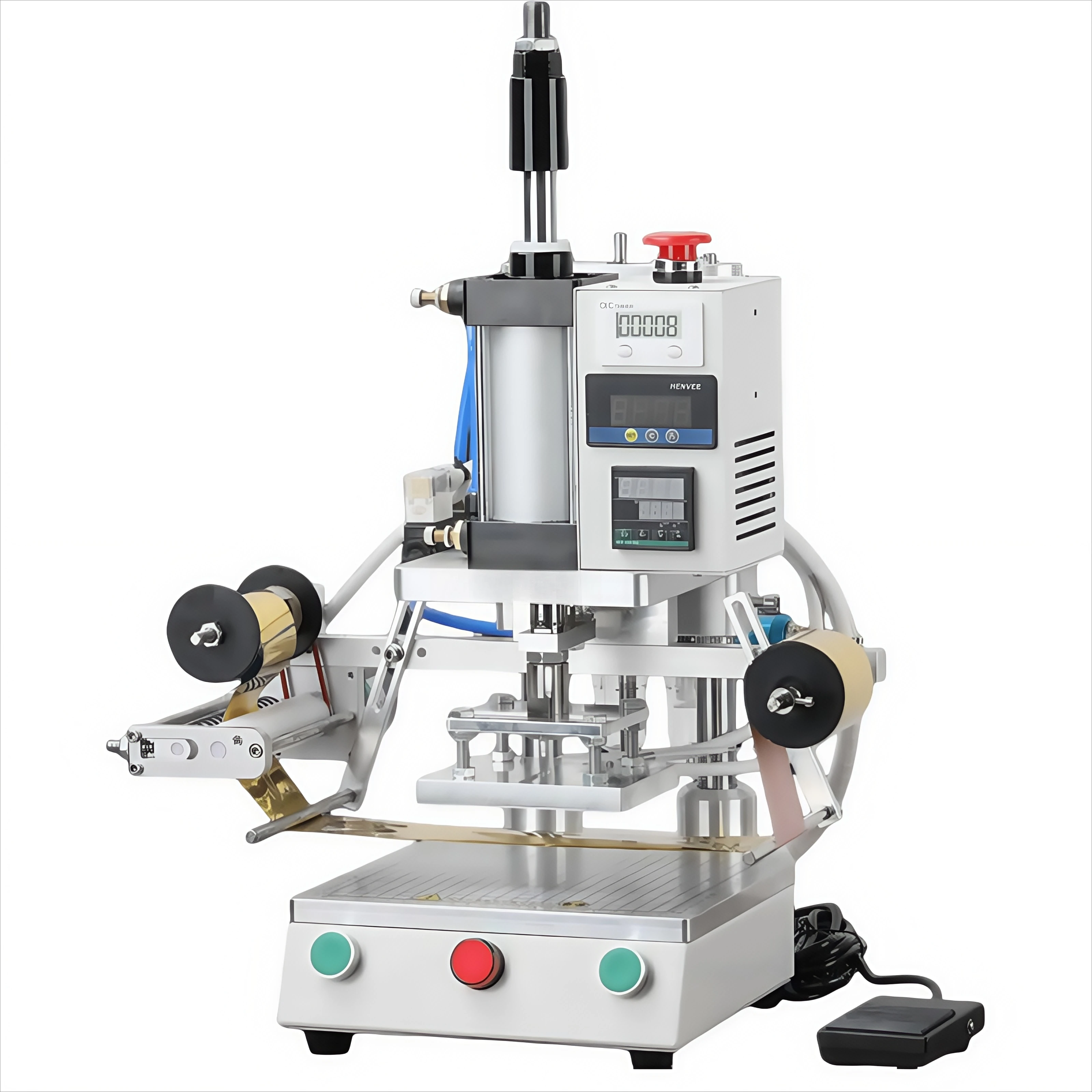 

2025 New Hot Selling Foil Stamping Machine Leather PVC Wood Paper Digital Embosser with Pneumatic System for Craft Packaging