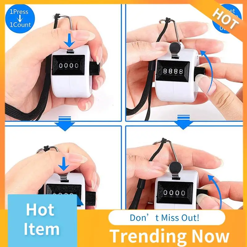 

ABNL Pack Of 4 Counter Clicker 4-Digit Number Count,Handheld Mechanical Counters Clickers Pitch Counter