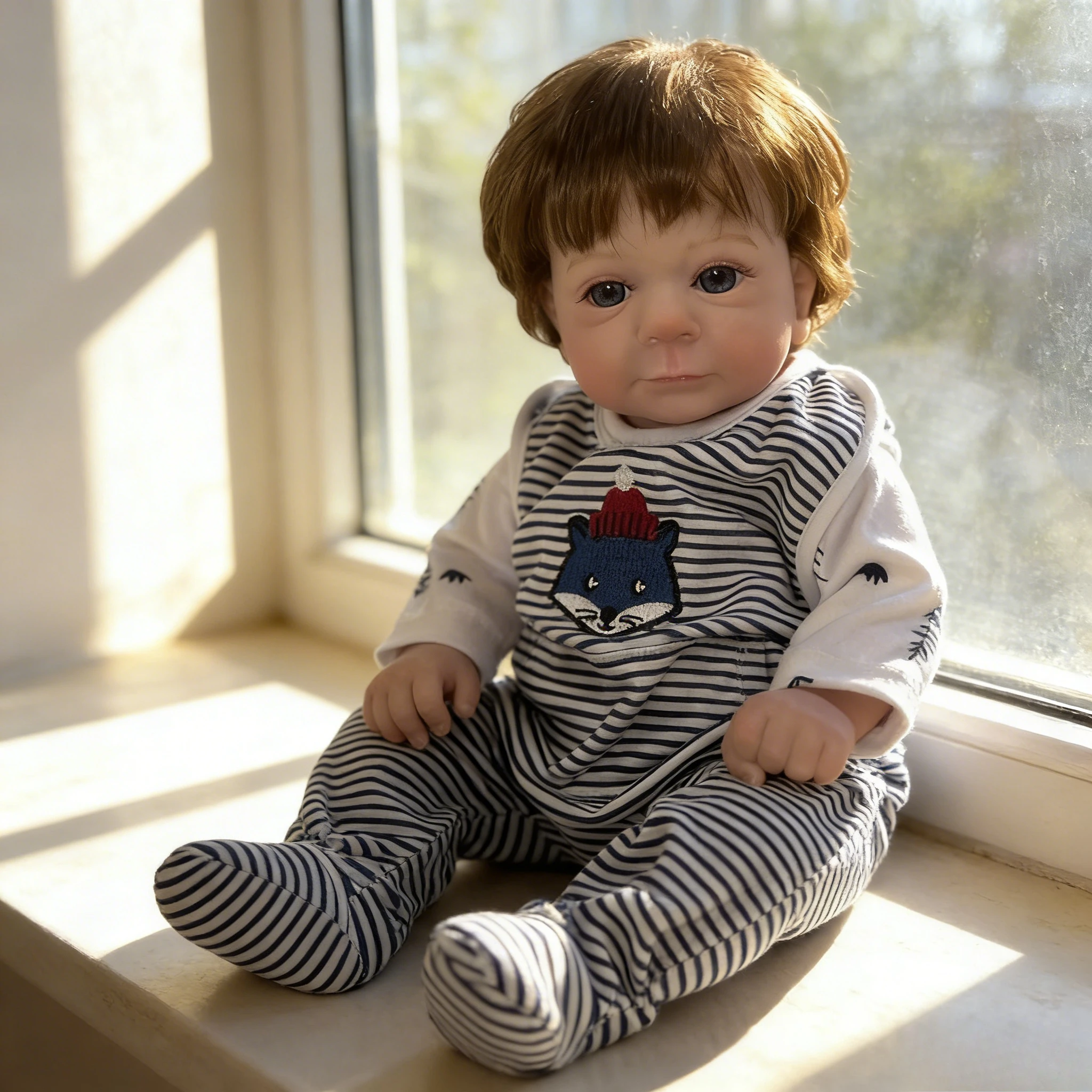

45cm Realistic Lifelike Felicia Reborn Baby Doll, Handmade Cotton Body, Blue Eyes, Collectible Toy Gift for Kids
